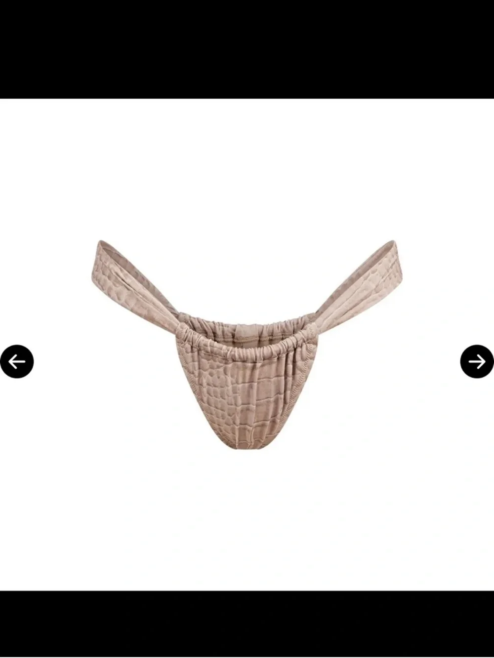 Skims signature swim ruched thong bikini bottom dune crocodile print XL